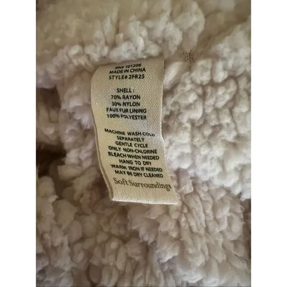 Soft Surroundings Womens Medium Multicolor Innsbrook Velvet Sherpa Lined Jacket - Picture 11 of 12